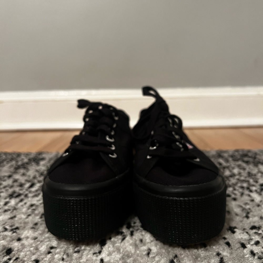 Superga Women's Black Canvas Sneakers - Picture 4 of 8